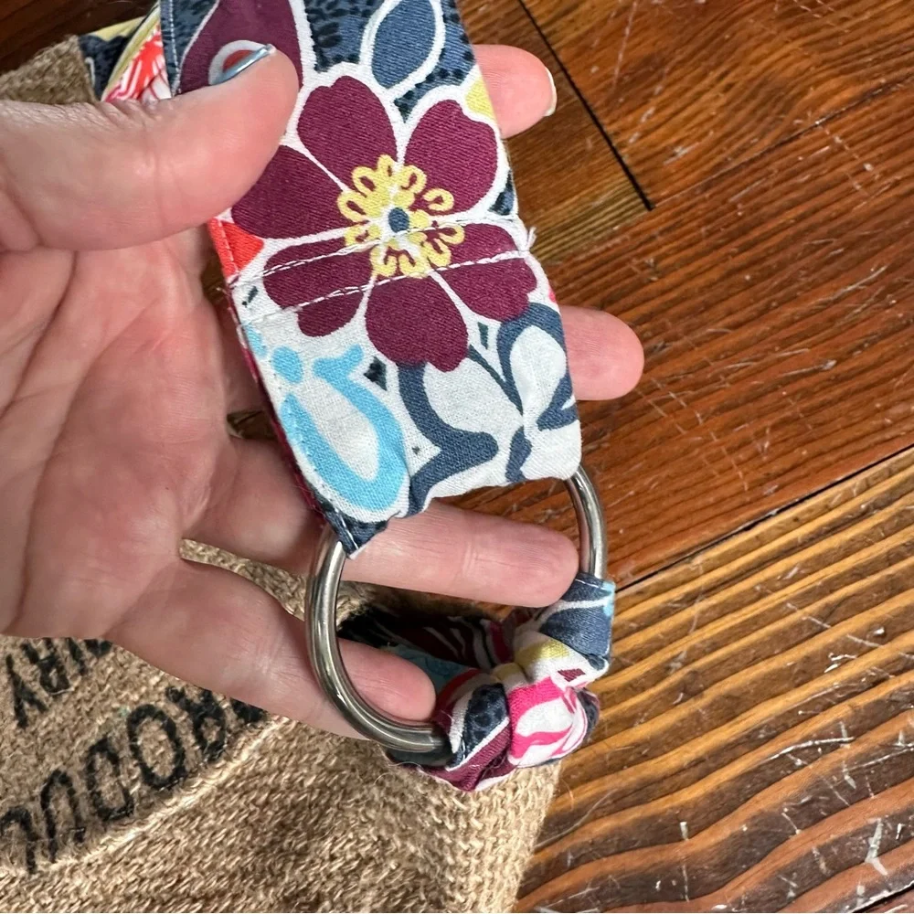 Handcrafted Burlap Coffee Bag with Floral Strap - Picture 5 of 8